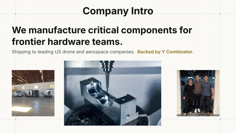 Foundation’s manufacturing facility, team and machined components provide the physical context for its CAD-review work