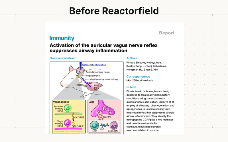 The published mouse study’s graphical abstract connects stimulation at the ear with suppression of airway inflammation